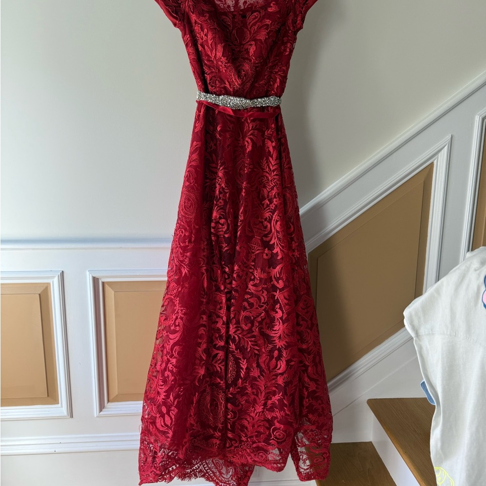 Morrell Maxie Red Lace Maxi Dress